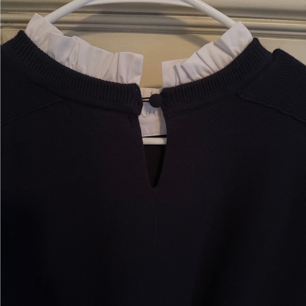 Christian Lacroix Navy Blue Sweater with White Collar - Picture 5 of 5